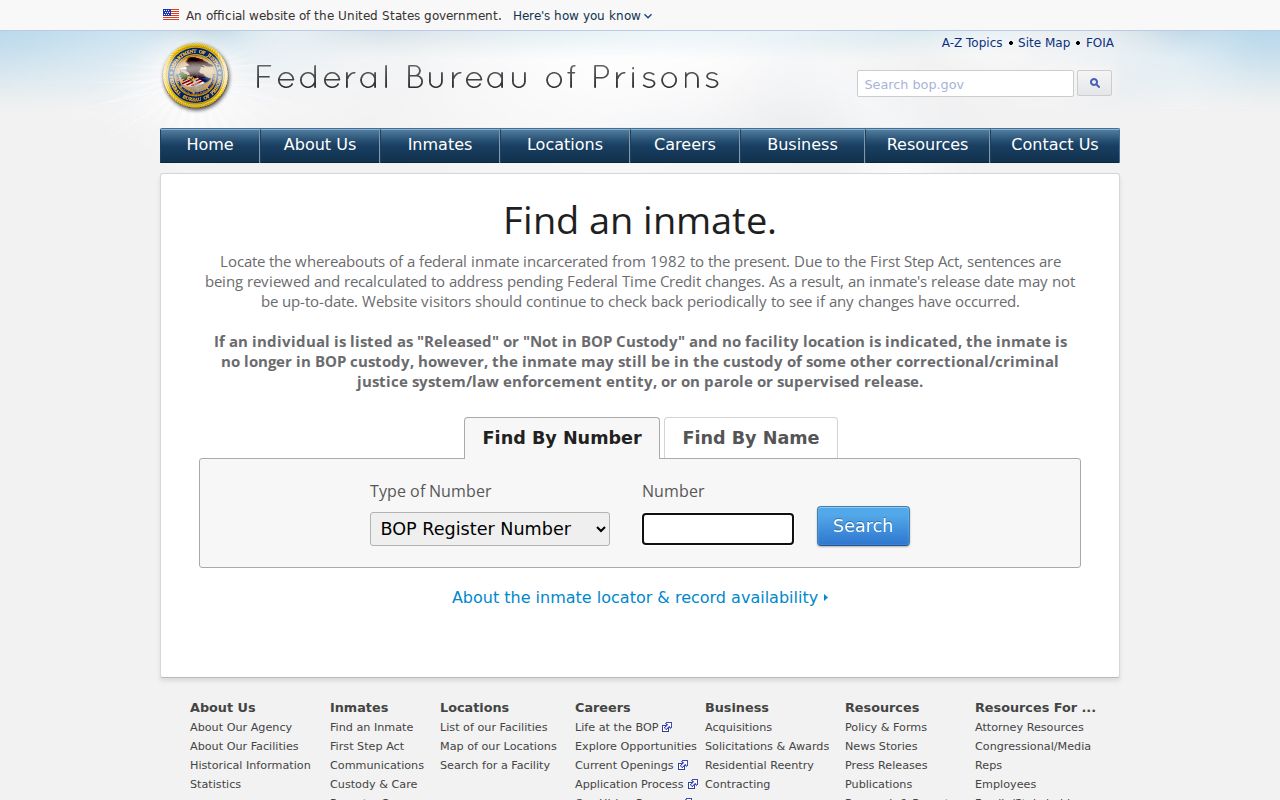 Smith County arrest record federal custody locator
