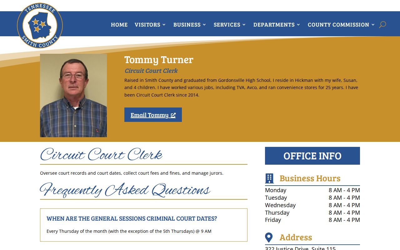 Smith County criminal court clerk office information